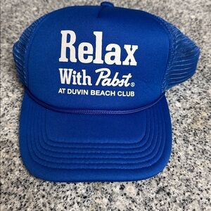 Duvin Hat‎ Cap Blue Relax with Pabst Beach Club Snapback Mesh Trucker Adjustable